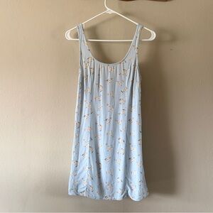 American Eagle Blue Floral Cutout Back Mini Dress Cottagecore Soft Girl size XS